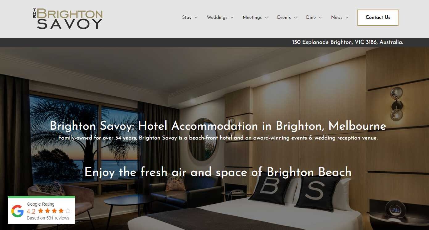 brighton savoy hotel accommodation wedding events venue beach and waterside wedding accommodations in melbourne
